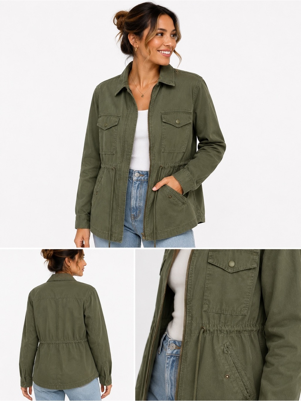 GAP Olive Green Utility Jacket for Women
